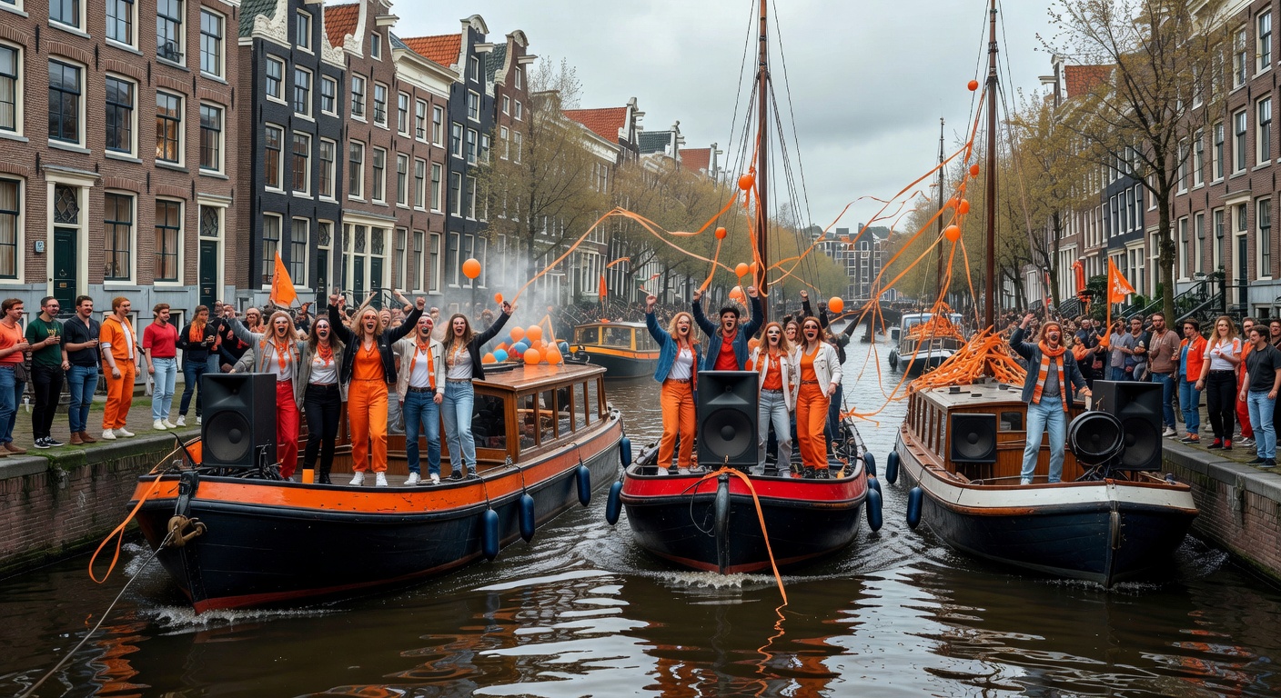 Hippe Amsterdammers vieren Koninginnedag als alternatief voor Koningsdag